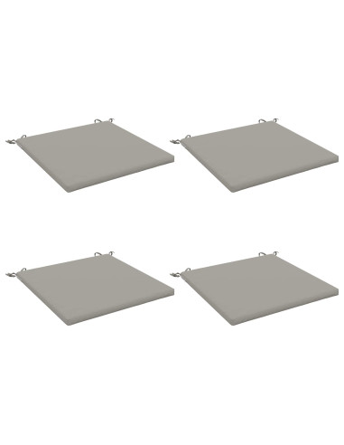 Cuscini per Sedia in 4 Pezzi SOEST 4 pz 100% Poliestere Grigio