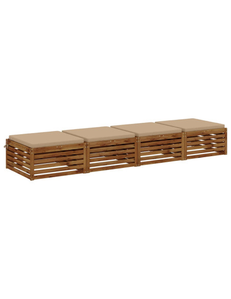 Cuscini per Sedia in 4 Pezzi SOEST 4 pz 100% Poliestere Sabbia