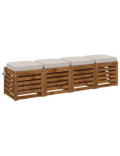 Cuscini per sedile a 4 pezzi SOEST 4 pcs 100% Poliestere Bianco 2