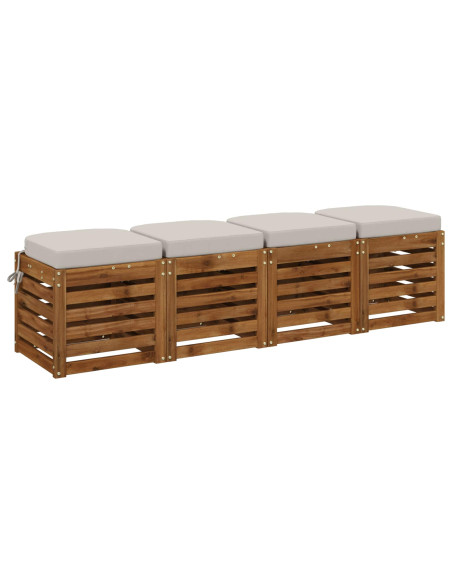Cuscini per sedile a 4 pezzi SOEST 4 pcs 100% Poliestere Bianco