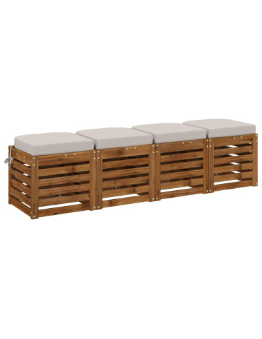 Cuscini per sedile a 4 pezzi SOEST 4 pcs 100% Poliestere Bianco