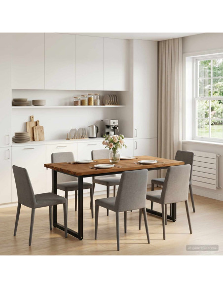 Tavolo da pranzo quadrato 160 x 70 x 75 cm Naturale