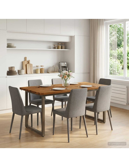 Tavolo da pranzo quadrato 160 x 70 x 75 cm Naturale