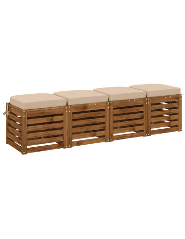 Cuscini per sedile a 4 pezzi SOEST 4 pcs 100% Poliestere Crema