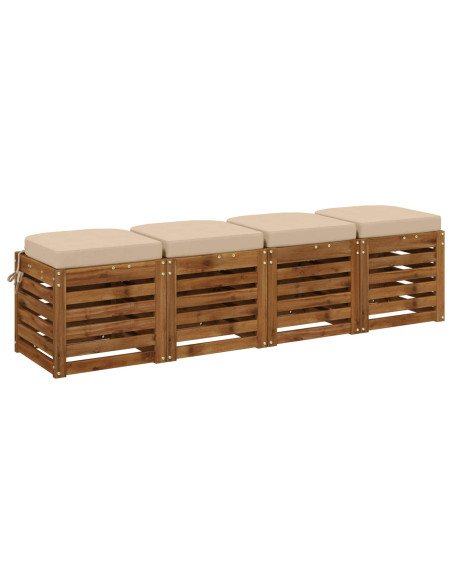 Cuscini per sedile a 4 pezzi SOEST 4 pcs 100% Poliestere Crema
