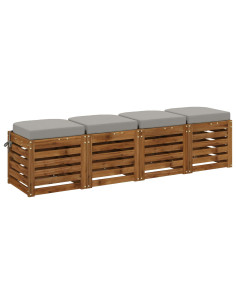 Cuscini per sedile a 4 pezzi SOEST 4 pcs 100% Poliestere Grigio 2