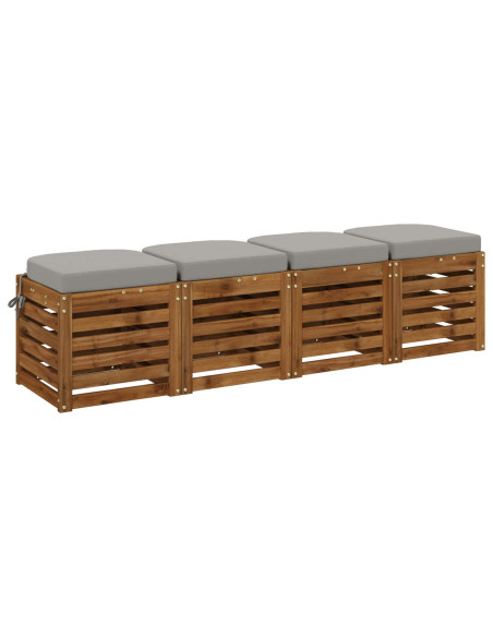 Cuscini per sedile a 4 pezzi SOEST 4 pcs 100% Poliestere Grigio