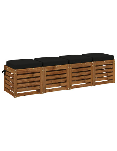 Cuscini per sedile a 4 pezzi SOEST 4 pcs 100% Poliestere Nero