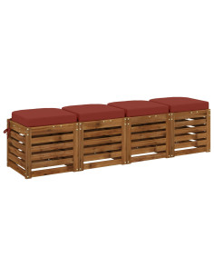 Cuscini per sedile a 4 pezzi SOEST 4 pcs 100% Poliestere Rosso 2