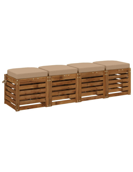 Cuscini per sedile a 4 pezzi SOEST 4 pcs 100% Poliestere Sabbia