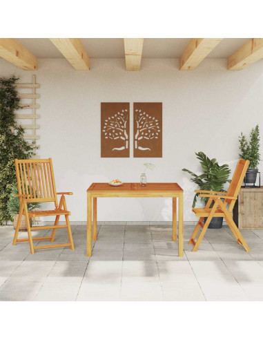 Set da Pranzo per Giardino 3 pz in Legno Massello di Acacia