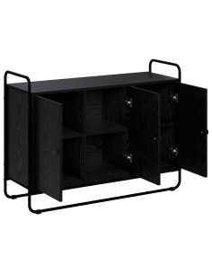Credenza Rovere Nero 102 x 35 x 75 cm Legno ingegnerizzato 2
