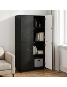 Credenza Nero 79 x 41 x 151 cm Legno ingegnerizzato