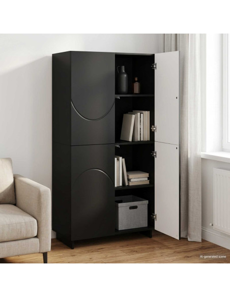 Credenza Nero 79 x 41 x 151 cm Legno ingegnerizzato