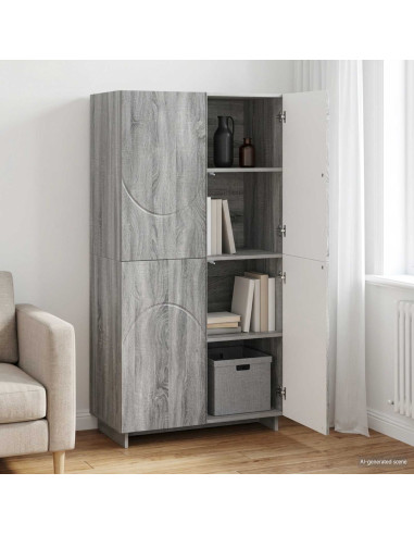 Credenza Sonoma grigio 79 x 41 x 151 cm Legno ingegnerizzato
