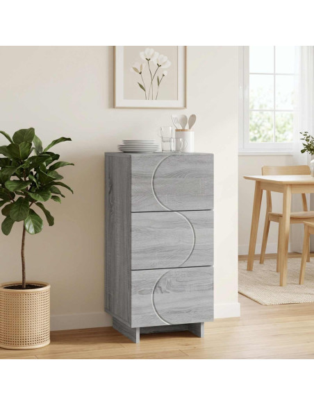 Credenza Sonoma grigio 33,5 x 34,5 x 75 cm Legno ingegnerizzato