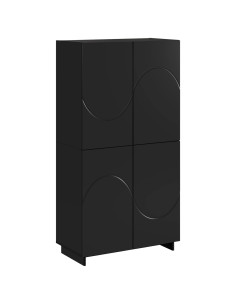 Credenza Nero 79 x 41 x 151 cm Legno ingegnerizzato 2