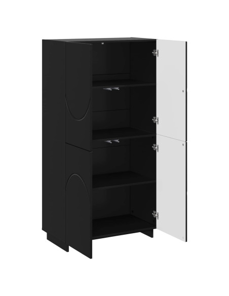 Credenza Nero 79 x 41 x 151 cm Legno ingegnerizzato