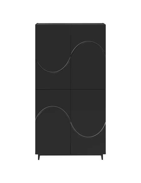 Credenza Nero 79 x 41 x 151 cm Legno ingegnerizzato