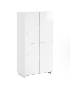 Credenza Bianco Lucido 79 x 41 x 151 cm Legno ingegnerizzato 2