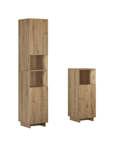 Set mobili da bagno 2 pz Rovere Artigianale