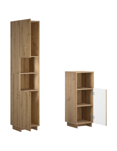 Set mobili da bagno 2 pz Rovere Artigianale