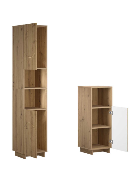 Set mobili da bagno 2 pz Rovere Artigianale