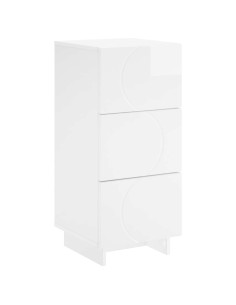 Credenza Bianco Lucido 33,5 x 34,5 x 75 cm Legno ingegnerizzato 2