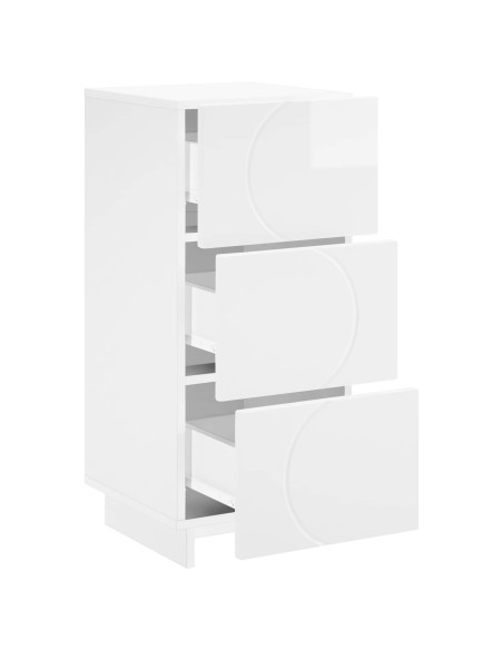 Credenza Bianco Lucido 33,5 x 34,5 x 75 cm Legno ingegnerizzato