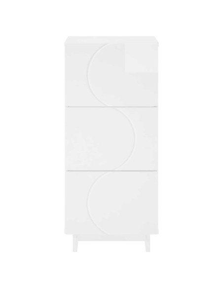Credenza Bianco Lucido 33,5 x 34,5 x 75 cm Legno ingegnerizzato