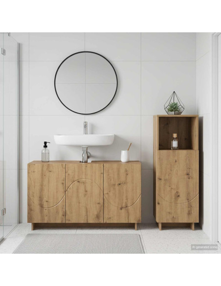 Set mobili da bagno 2 pz Rovere Artigianale
