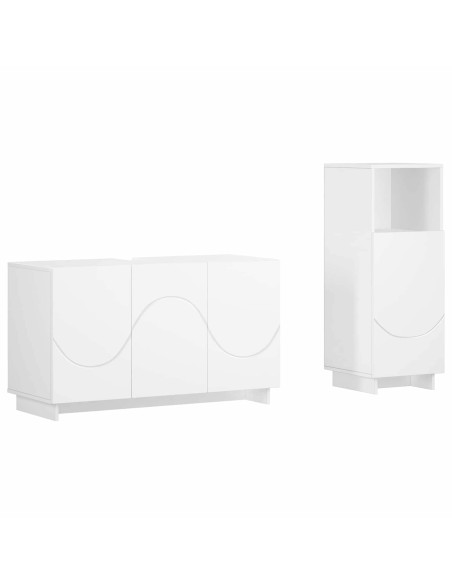 Set mobili da bagno 2 pz Bianco Legno ingegnerizzato