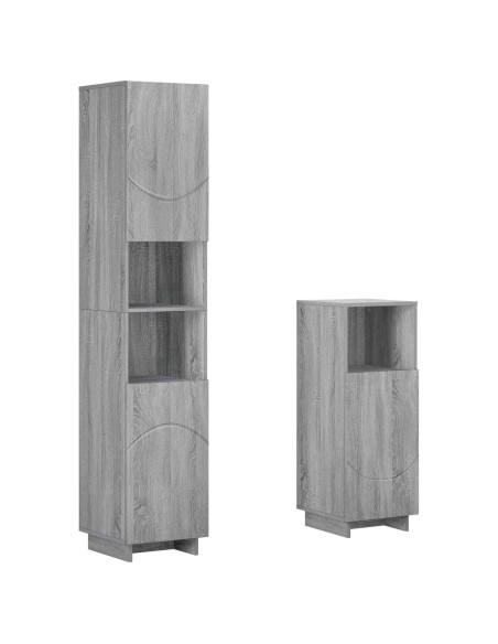 Set mobili da bagno 2 pz Sonoma grigio Legno ingegnerizzato