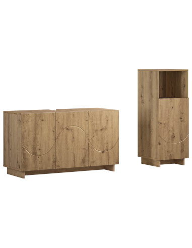 Set mobili da bagno 2 pz Rovere Artigianale