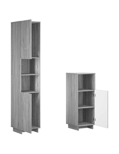 Set mobili da bagno 2 pz Sonoma grigio Legno ingegnerizzato