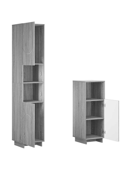 Set mobili da bagno 2 pz Sonoma grigio Legno ingegnerizzato