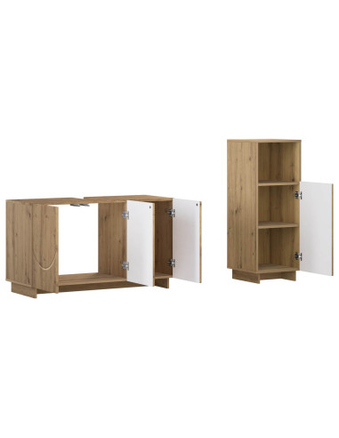 Set mobili da bagno 2 pz Rovere Artigianale