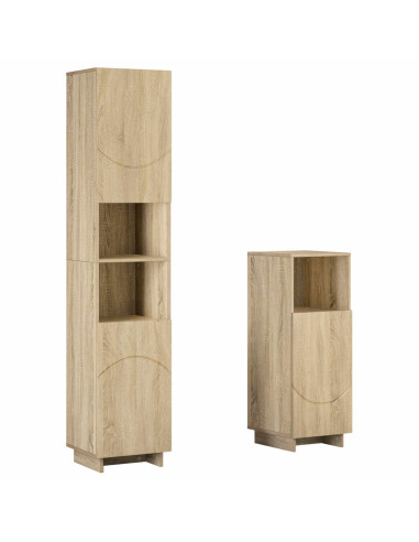 Set mobili da bagno 2 pz Rovere Sonoma Legno ingegnerizzato