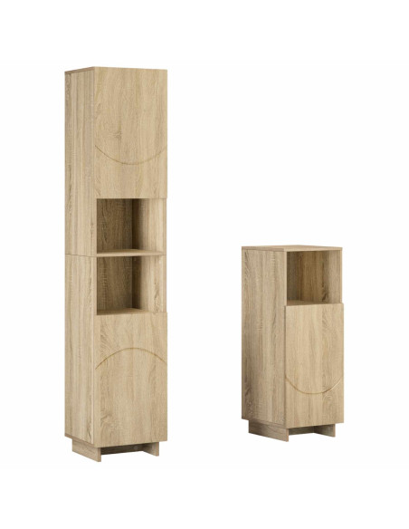 Set mobili da bagno 2 pz Rovere Sonoma Legno ingegnerizzato