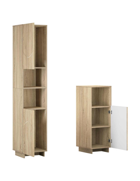 Set mobili da bagno 2 pz Rovere Sonoma Legno ingegnerizzato