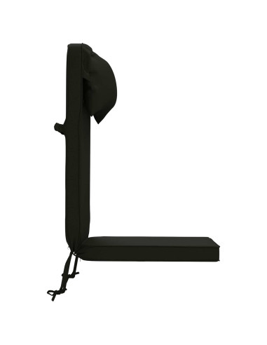 Cuscino per Lounger Sole 100% Poliestere Nero 55 x 124 x 5 cm