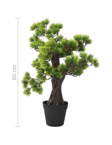 Bonsai di Pino Artificiale con Vaso 60 cm Verde