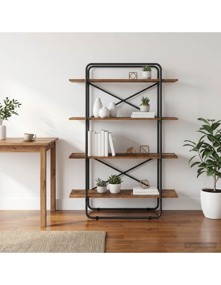 Libreria 4 livelli 100 x 35 x 140 cm PB Legno di quercia