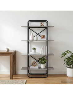 Libreria 4 livelli 80 x 35 x 140 cm PB Sonoma grigio