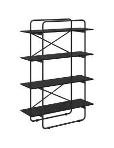Libreria 4 livelli 100 x 35 x 140 cm PB Rovere Nero 2