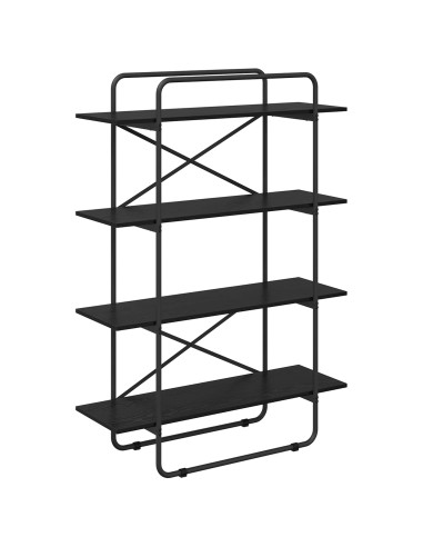 Libreria 4 livelli 100 x 35 x 140 cm PB Rovere Nero