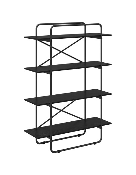 Libreria 4 livelli 100 x 35 x 140 cm PB Rovere Nero
