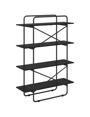 Libreria 4 livelli 100 x 35 x 140 cm PB Rovere Nero