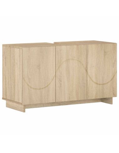 Set mobili da bagno 3 pz Rovere Sonoma Legno ingegnerizzato