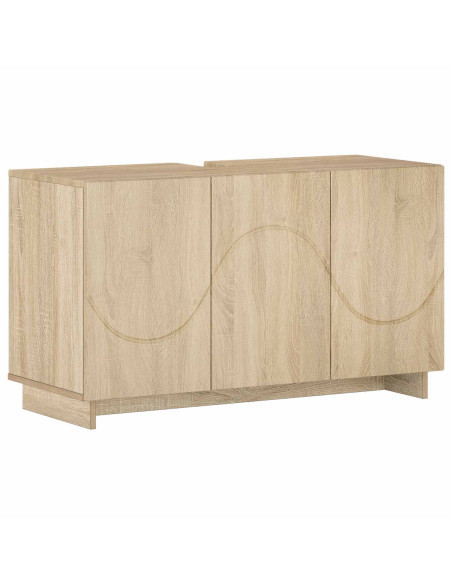 Set mobili da bagno 3 pz Rovere Sonoma Legno ingegnerizzato